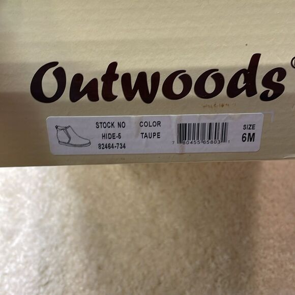 Outwoods Taupe Perforated Wedge Sneakers Zip-Up Ankle Boots Woman’s Sz 6 - Picture 7 of 7